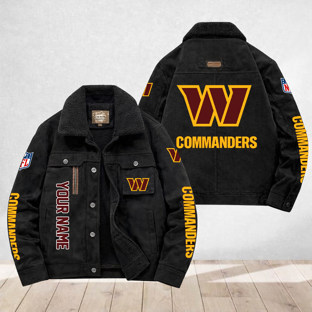 LIMITED EDITION - NEW CUSTOMIZED NFL12 WTC WASHINGTON COMMANDERS FLEECE JACKET
