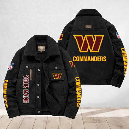 LIMITED EDITION - NEW CUSTOMIZED NFL12 WTC WASHINGTON COMMANDERS FLEECE JACKET