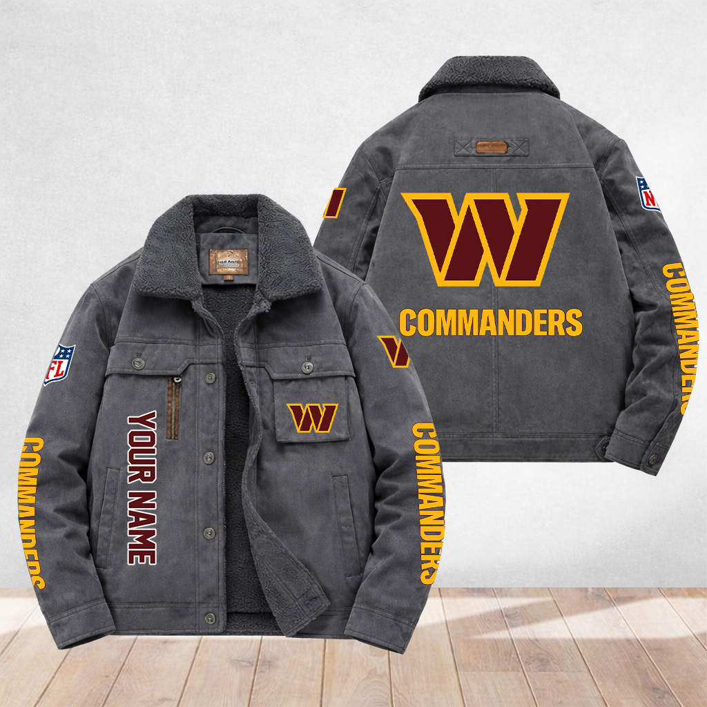 LIMITED EDITION - NEW CUSTOMIZED NFL12 WTC WASHINGTON COMMANDERS FLEECE JACKET
