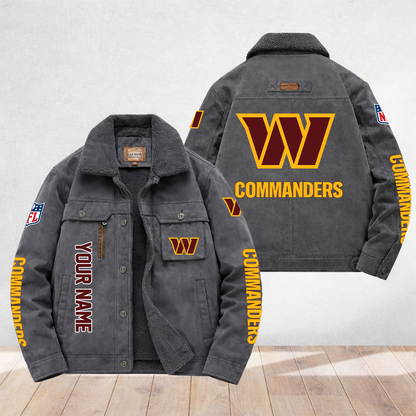 LIMITED EDITION - NEW CUSTOMIZED NFL12 WTC WASHINGTON COMMANDERS FLEECE JACKET