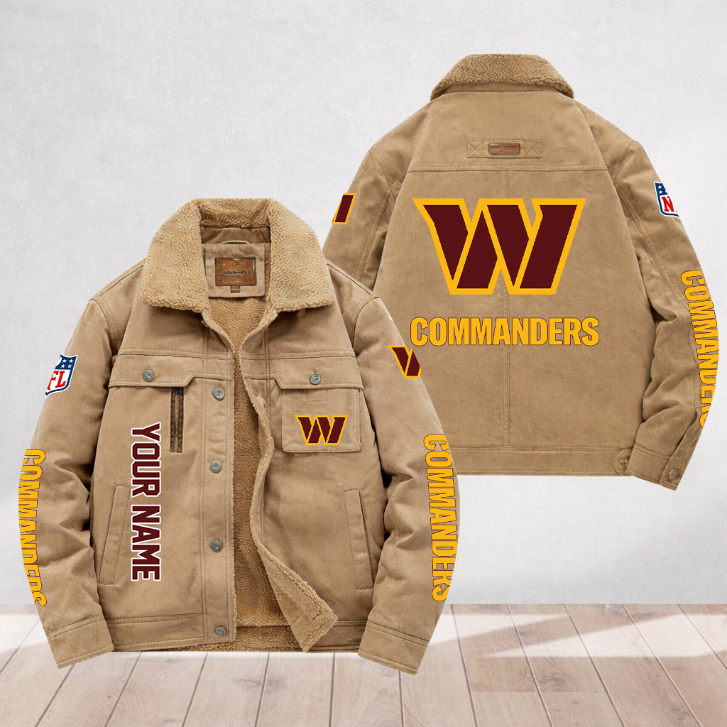 LIMITED EDITION - NEW CUSTOMIZED NFL12 WTC WASHINGTON COMMANDERS FLEECE JACKET