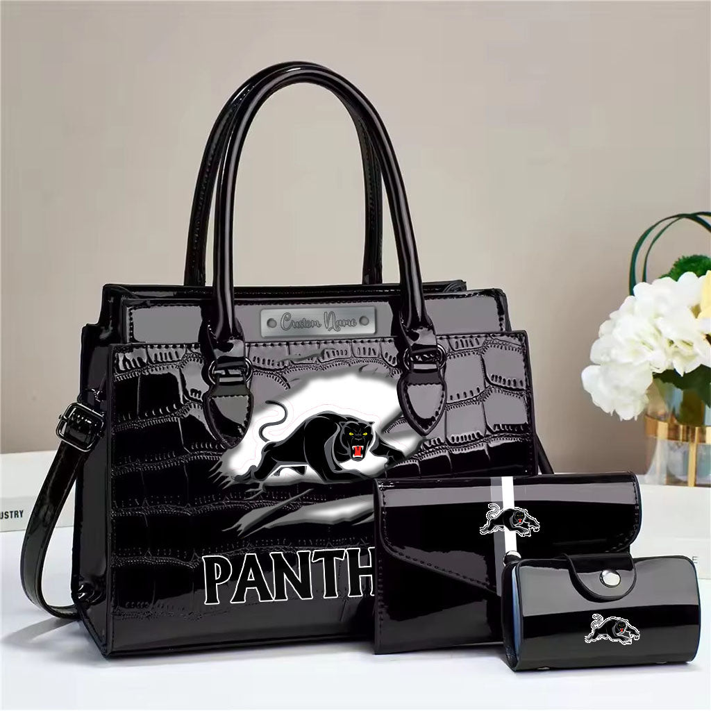LIMITED EDITION - NEW 02 PPT PERSONALIZED EMBOSSED THREE-PIECE HANDBAG SET