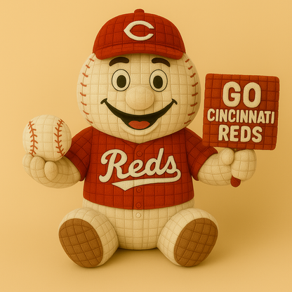 LIMITED EDITION - MLB 15 CCR CINCINNATI REDS HANDMADE CROCHET