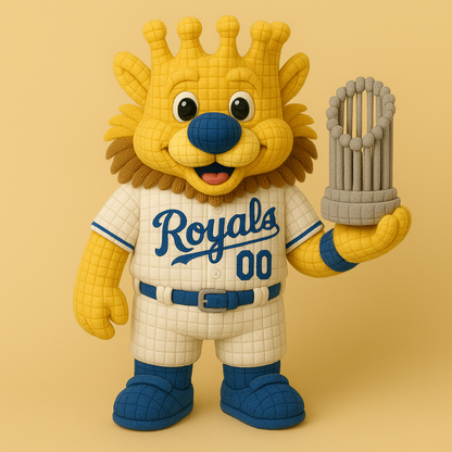 LIMITED EDITION - MLB 19 KCR KANSAS CITY ROYALS HANDMADE CROCHET