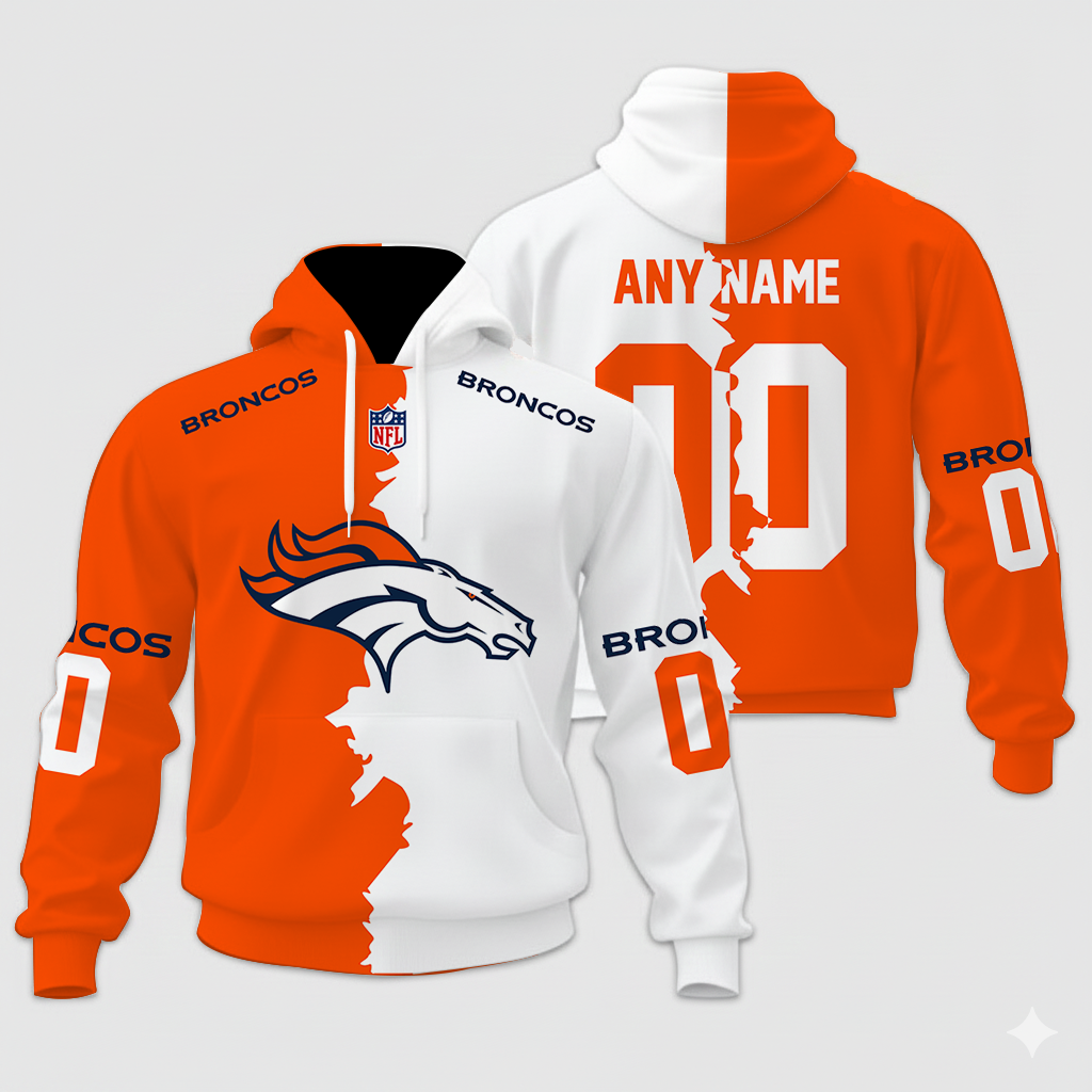 LIMITED EDITION - NEW CUSTOMIZED NFL13 DVB DENVER BRONCOS HOME MIX AWAY T-SHIRT, POLO, HOODIE & JACKETS