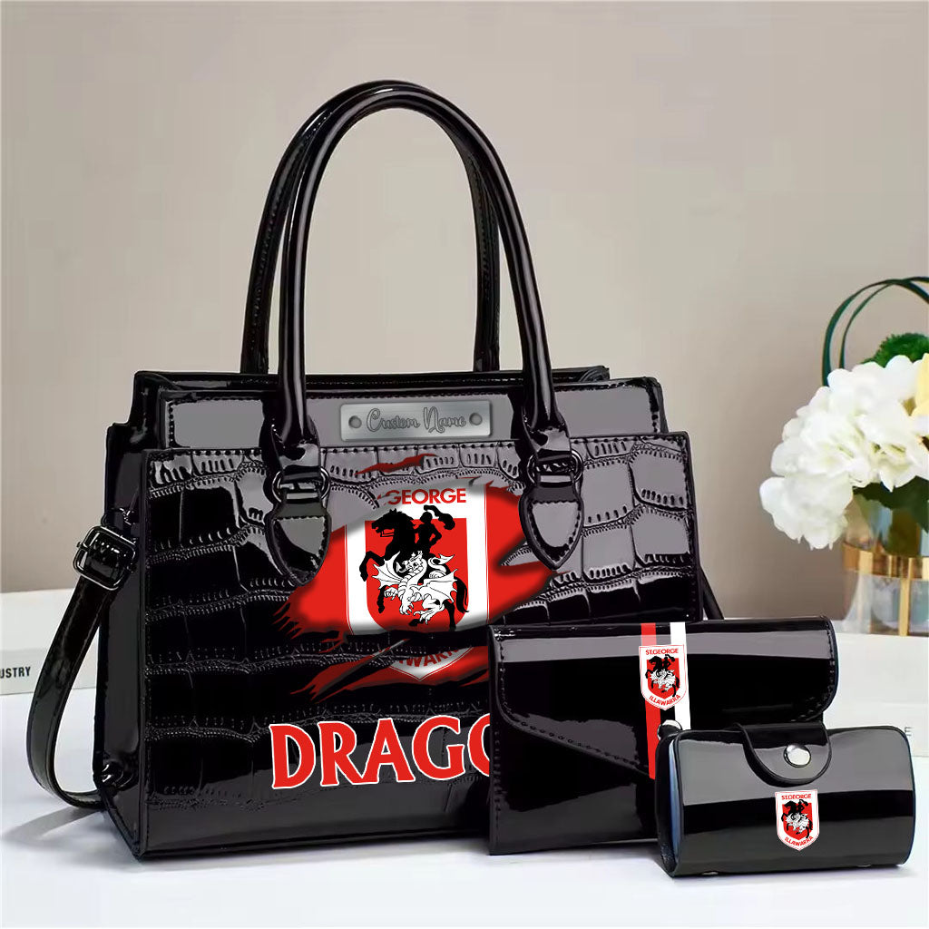 LIMITED EDITION - NEW 14 IDG PERSONALIZED EMBOSSED THREE-PIECE HANDBAG SET