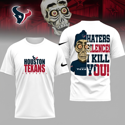 LIMITED EDITION - NEW CUSTOMIZED NFL15 HTT HOUSTON TEXANS HATERS SILENCE I KILL YOU SHIRT