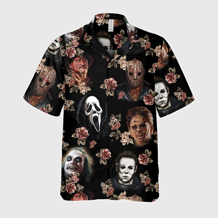 FLORAL HORROR MOVIE CHARACTERS HAWAIIAN SHIRT SPECIAL EDITION GIFT FOR FANS