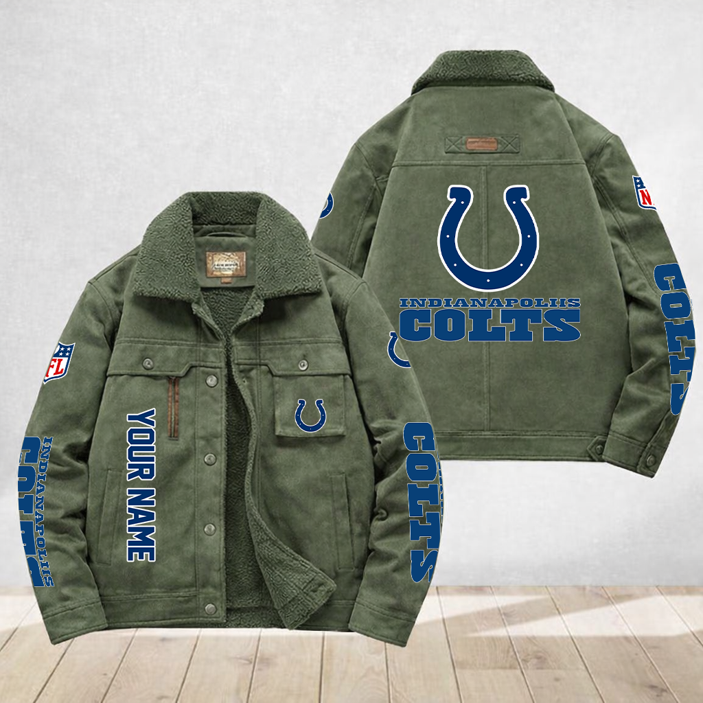 LIMITED EDITION - NEW CUSTOMIZED NFL17 IDC INDIANAPOLIS COLTS FLEECE JACKET