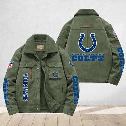 LIMITED EDITION - NEW CUSTOMIZED NFL17 IDC INDIANAPOLIS COLTS FLEECE JACKET
