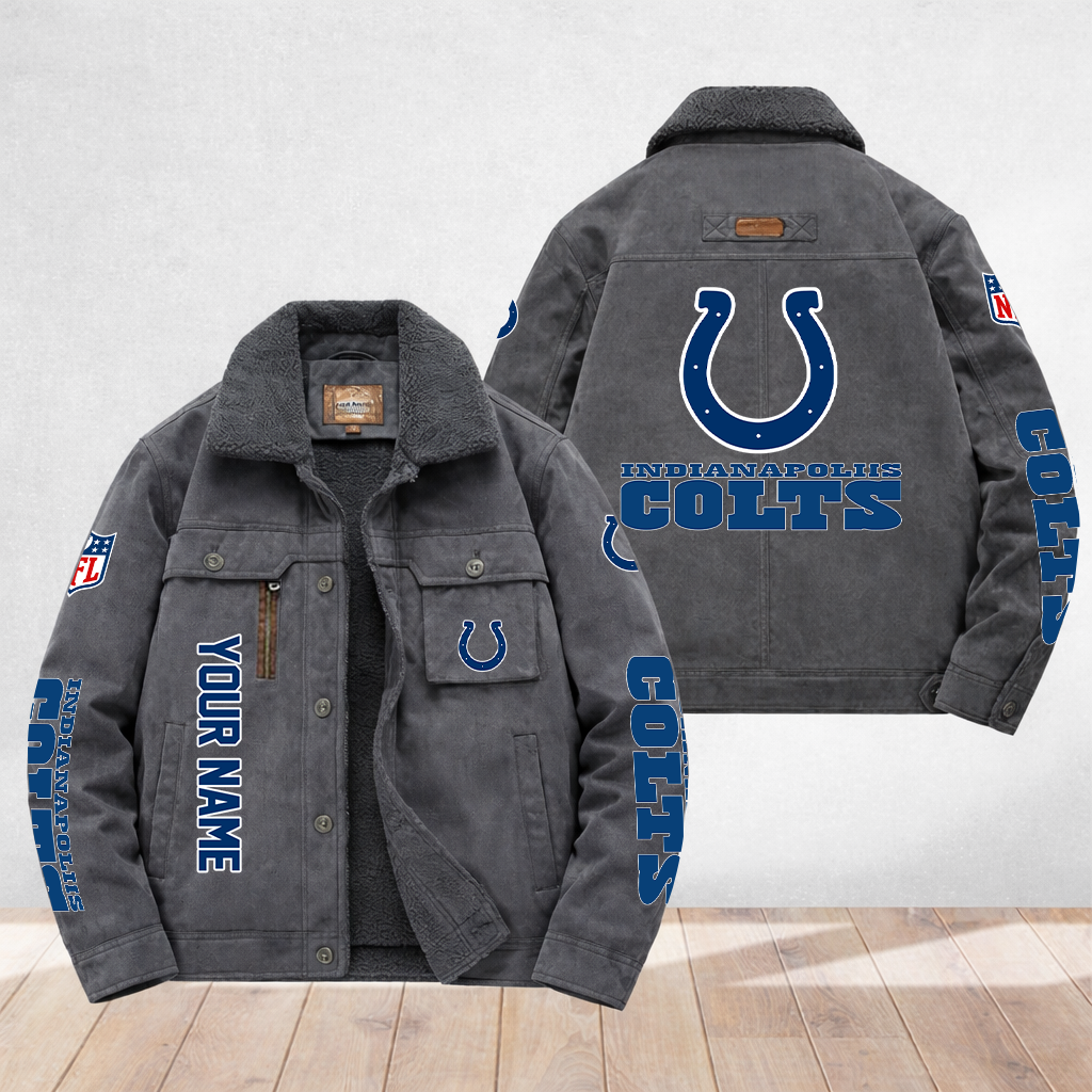 LIMITED EDITION - NEW CUSTOMIZED NFL17 IDC INDIANAPOLIS COLTS FLEECE JACKET