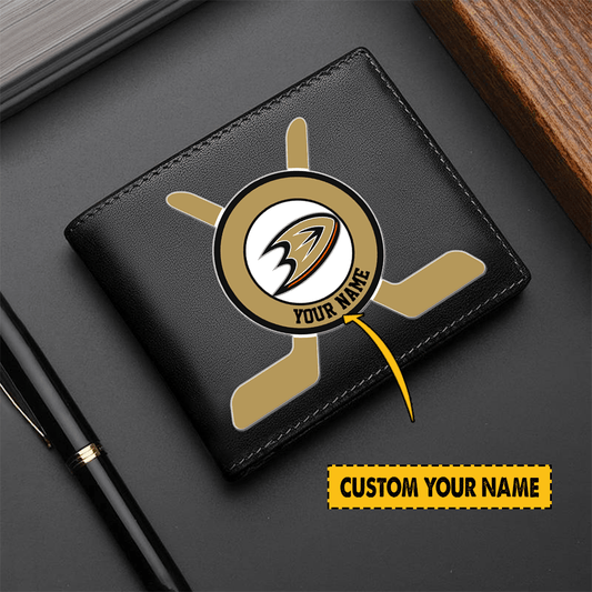 LIMITED EDITION - NEW CUSTOMIZED NHL09 AHD ANAHEIM DUCKS LEATHER WALLET