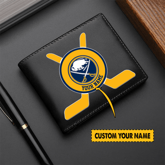 LIMITED EDITION - NEW CUSTOMIZED NHL28 BFS BUFFALO SABRES LEATHER WALLET