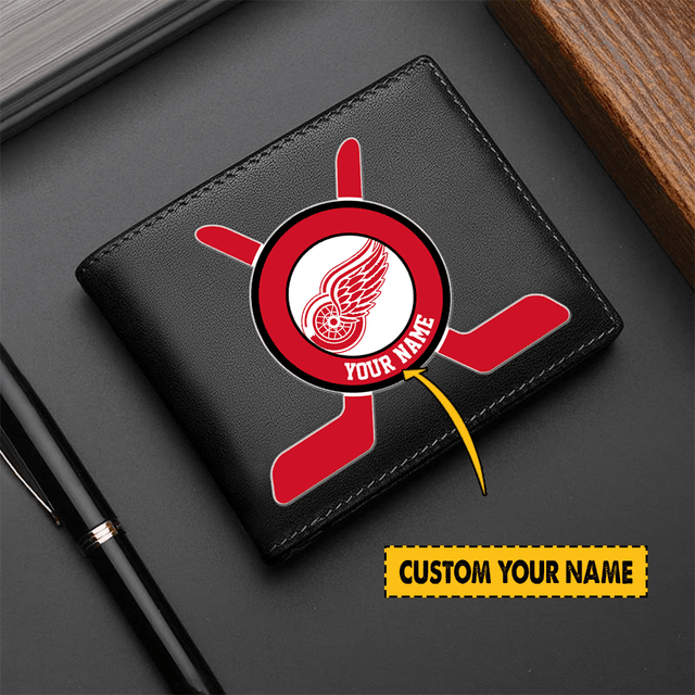 LIMITED EDITION - NEW CUSTOMIZED NHL22 DRW DETROIT RED WINGS LEATHER WALLET