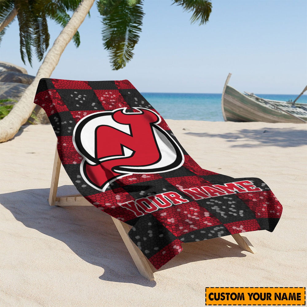 LIMITED EDITION - NEW CUSTOMIZED NHL06 NJD NEW JERSEY DEVILS BEACH & BATH TOWEL
