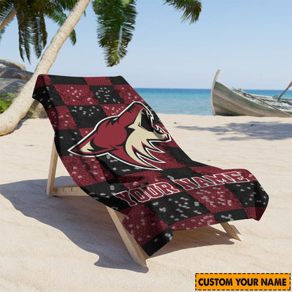 LIMITED EDITION - NEW CUSTOMIZED NHL30 AZC ARIZONA COYOTES BEACH & BATH TOWEL