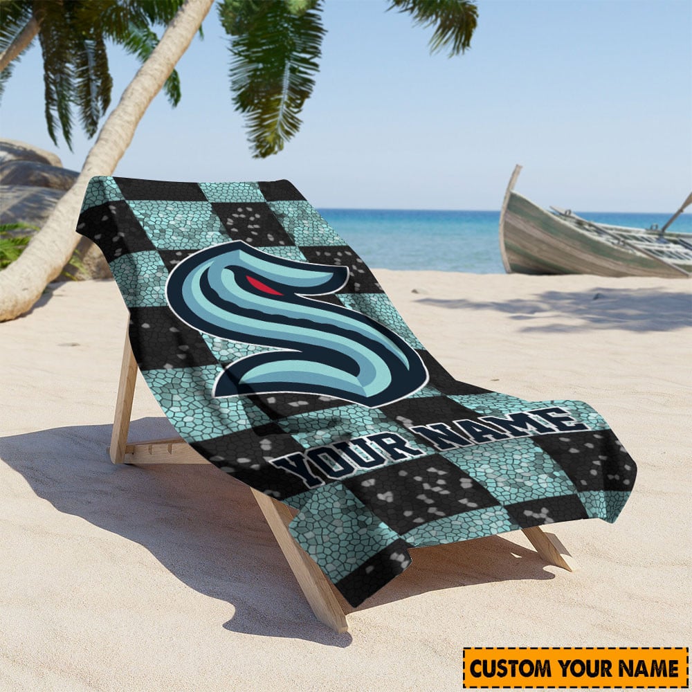 LIMITED EDITION - NEW CUSTOMIZED NHL20 STK SEATTLE KRAKEN BEACH & BATH TOWEL