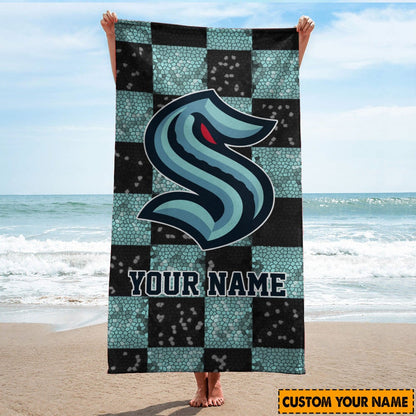LIMITED EDITION - NEW CUSTOMIZED NHL20 STK SEATTLE KRAKEN BEACH & BATH TOWEL