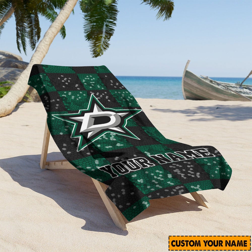 LIMITED EDITION - NEW CUSTOMIZED NHL15 DLS DALLAS STARS BEACH & BATH TOWEL