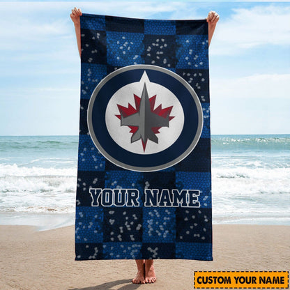 LIMITED EDITION - NEW CUSTOMIZED NHL21 WPJ WINNIPEG JETS BEACH & BATH TOWEL