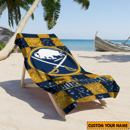 LIMITED EDITION - NEW CUSTOMIZED NHL28 BFS BUFFALO SABRES BEACH & BATH TOWEL