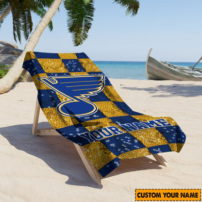 LIMITED EDITION - NEW CUSTOMIZED NHL14 SLB ST. LOUIS BLUES BEACH & BATH TOWEL