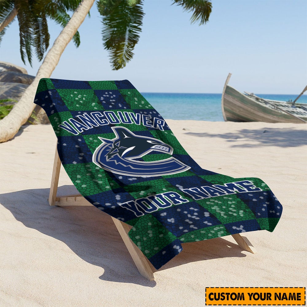 LIMITED EDITION - NEW CUSTOMIZED NHL19 VCC VANCOUVER CANUCKS BEACH & BATH TOWEL