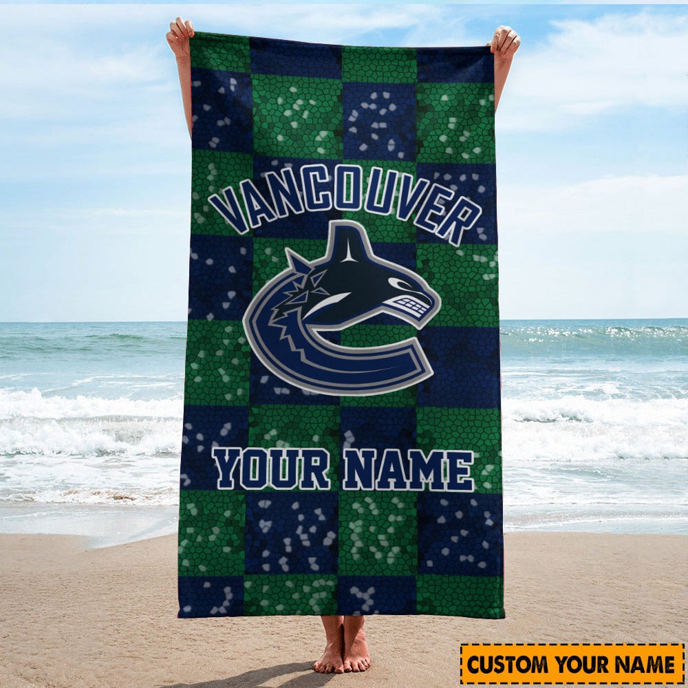 LIMITED EDITION - NEW CUSTOMIZED NHL19 VCC VANCOUVER CANUCKS BEACH & BATH TOWEL