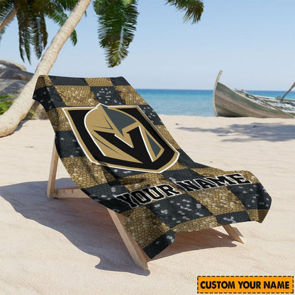 LIMITED EDITION - NEW CUSTOMIZED NHL04 VGK VEGAS GOLDEN KNIGHTS BEACH & BATH TOWEL