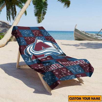 LIMITED EDITION - NEW CUSTOMIZED NHL05 CAL COLORADO AVALANCHE BEACH & BATH TOWEL