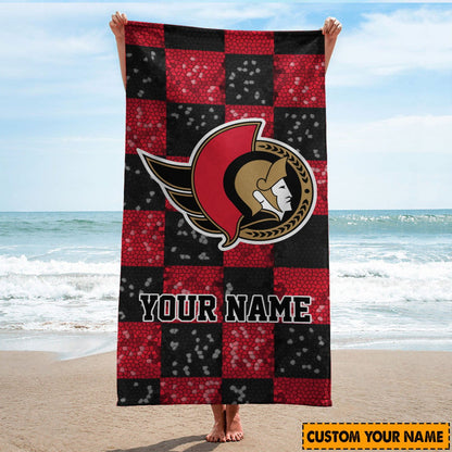 LIMITED EDITION - NEW CUSTOMIZED NHL29 OSN OTTAWA SENATORS BEACH & BATH TOWEL