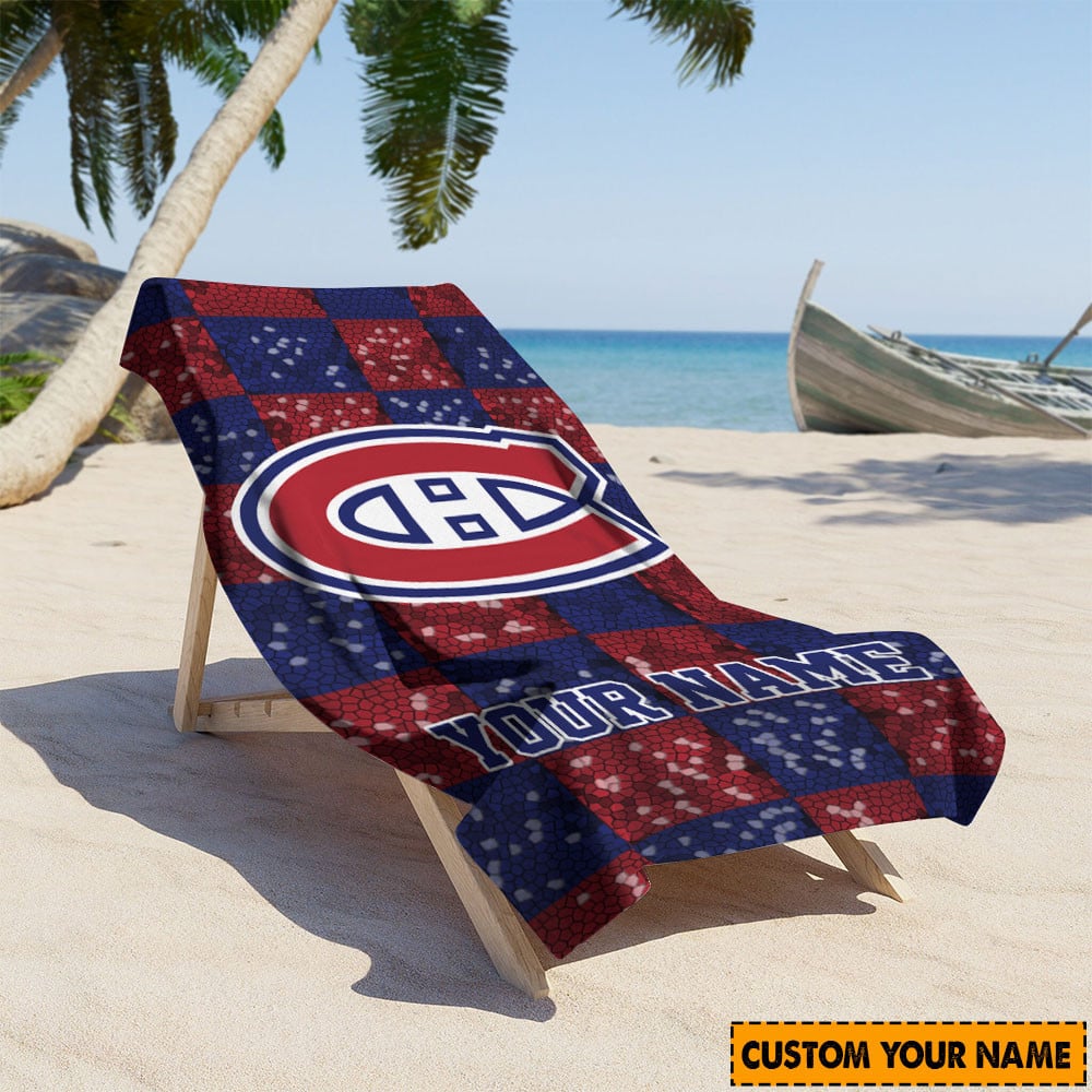 LIMITED EDITION - NEW CUSTOMIZED NHL11 MCD MONTREAL CANADIENS BEACH & BATH TOWEL