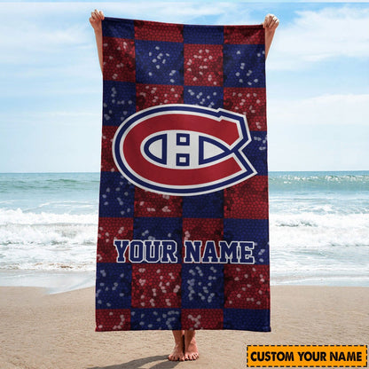 LIMITED EDITION - NEW CUSTOMIZED NHL11 MCD MONTREAL CANADIENS BEACH & BATH TOWEL