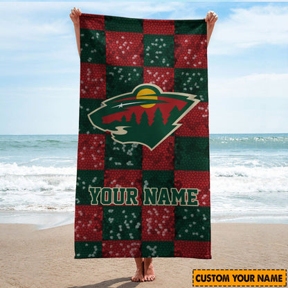 LIMITED EDITION - NEW CUSTOMIZED NHL13 MNW MINNESOTA WILD BEACH & BATH TOWEL