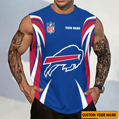 LIMITED EDITION - NEW CUSTOMIZED NFL03 BFB BUFFALO BILLS TANKTOP & GYM SHIRT