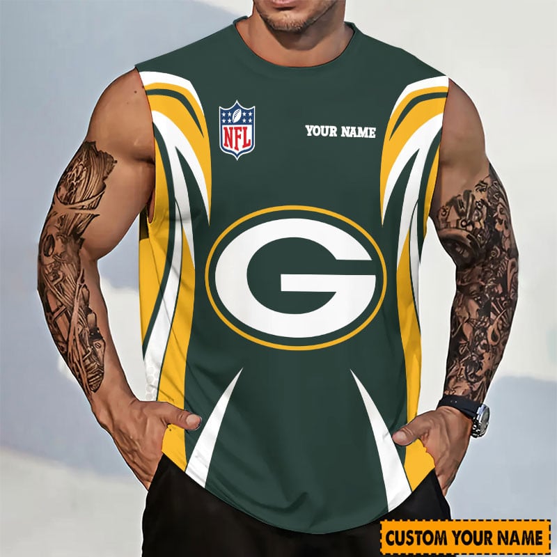 LIMITED EDITION - NEW CUSTOMIZED NFL08 GBP GREEN BAY PACKERS TANKTOP & GYM SHIRT