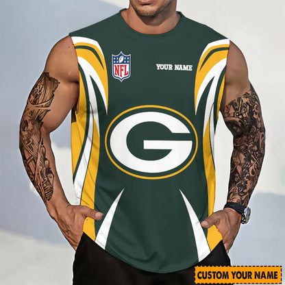 LIMITED EDITION - NEW CUSTOMIZED NFL08 GBP GREEN BAY PACKERS TANKTOP & GYM SHIRT