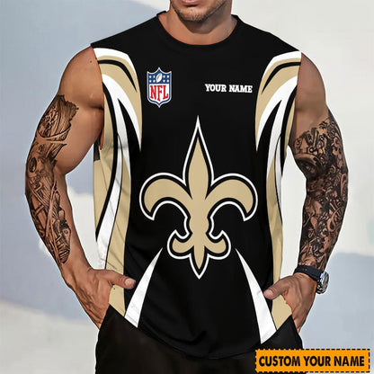 LIMITED EDITION - NEW CUSTOMIZED NFL24 NOS NEW ORLEANS SAINTS TANKTOP & GYM SHIRT