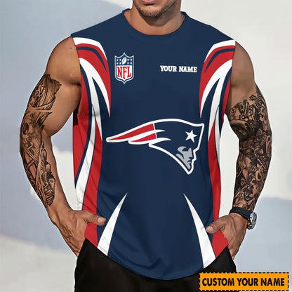 LIMITED EDITION - NEW CUSTOMIZED NFL27 NEP NEW ENGLAND PATRIOTS TANKTOP & GYM SHIRT