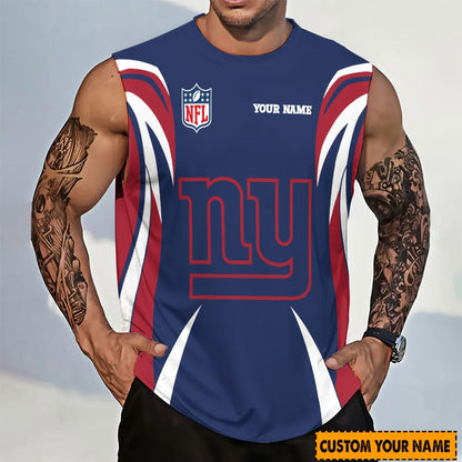 LIMITED EDITION - NEW CUSTOMIZED NFL32 NYG NEW YORK GIANTS TANKTOP & GYM SHIRT