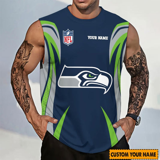 LIMITED EDITION - NEW CUSTOMIZED NFL06 SSH SEATTLE SEAHAWKS TANKTOP & GYM SHIRT