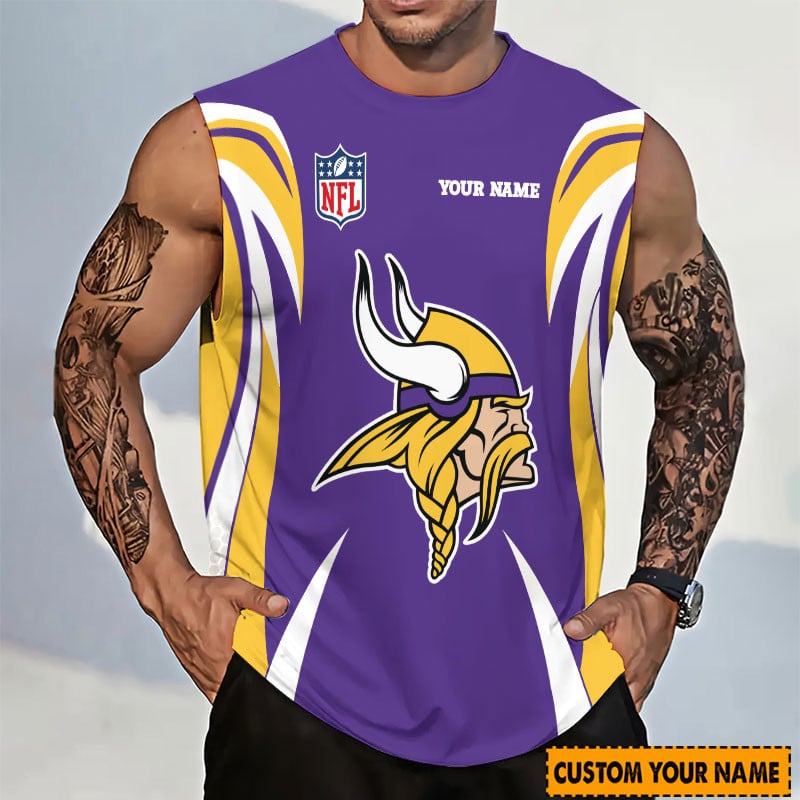 LIMITED EDITION - NEW CUSTOMIZED NFL05 MVK MINNESOTA VIKINGS TANKTOP & GYM SHIRT