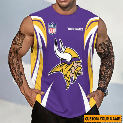 LIMITED EDITION - NEW CUSTOMIZED NFL05 MVK MINNESOTA VIKINGS TANKTOP & GYM SHIRT