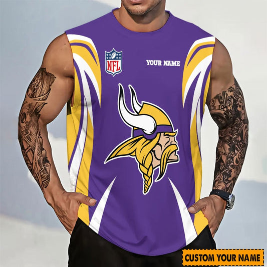 LIMITED EDITION - NEW CUSTOMIZED NFL05 MVK MINNESOTA VIKINGS TANKTOP & GYM SHIRT