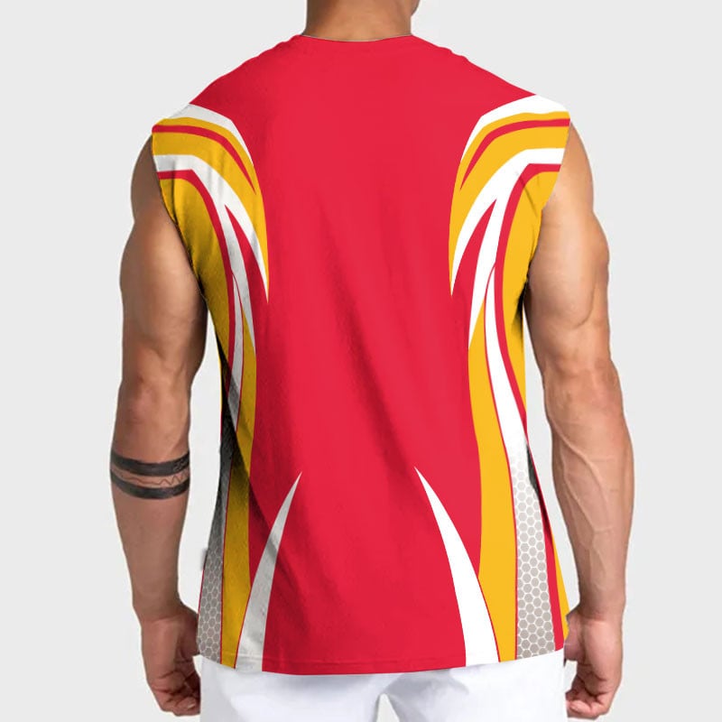 LIMITED EDITION - NEW CUSTOMIZED NFL01 KCC KANSAS CITY CHIEFS TANKTOP & GYM SHIRT