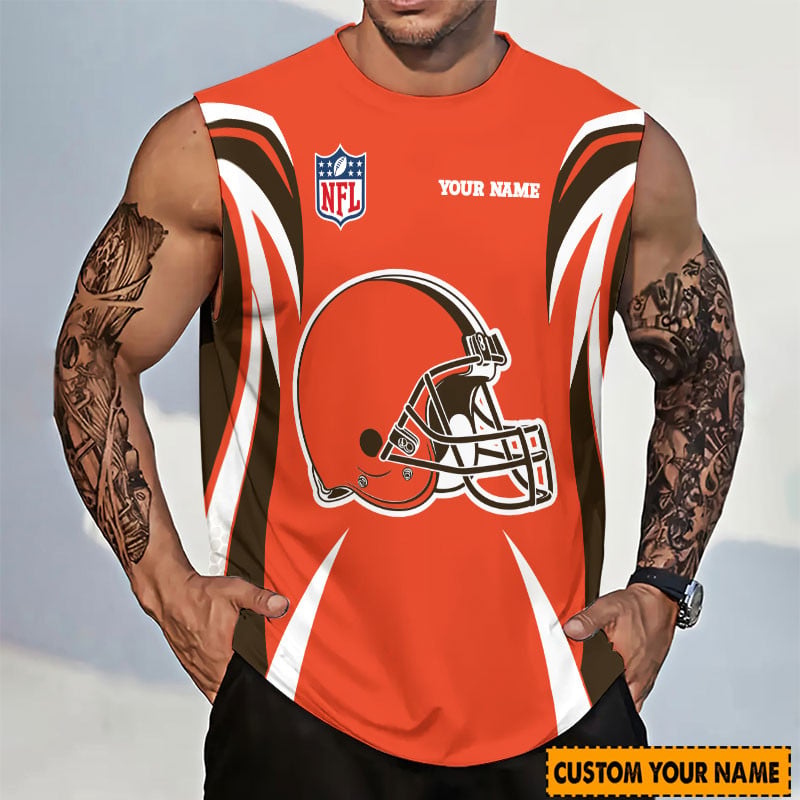 LIMITED EDITION - NEW CUSTOMIZED NFL29 CLB CLEVELAND BROWNSTANKTOP & GYM SHIRT