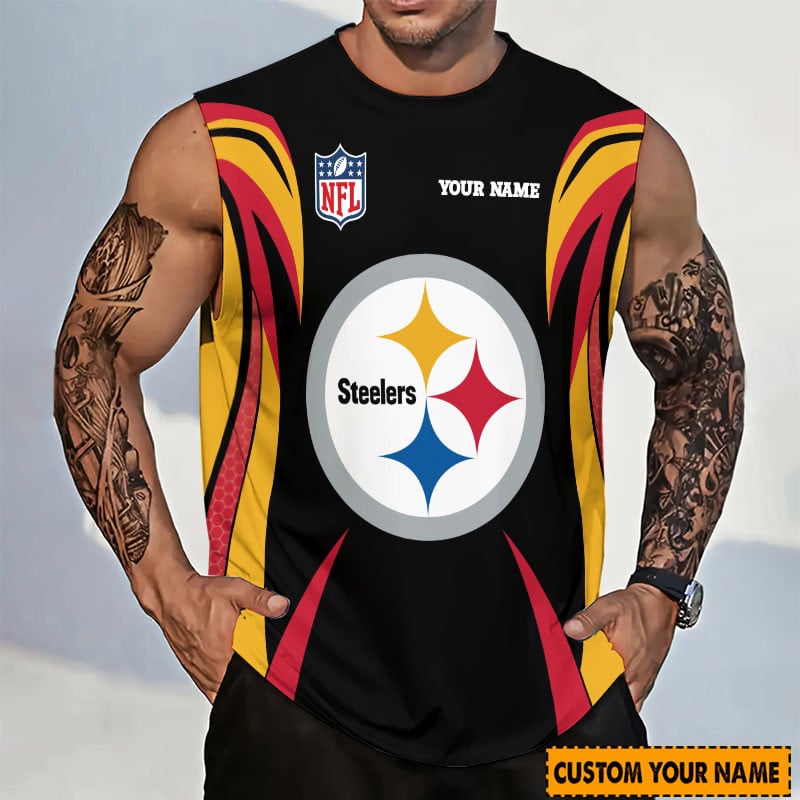 LIMITED EDITION - NEW CUSTOMIZED NFL14 PSB PITTSBURGH STEELERS TANKTOP & GYM SHIRT