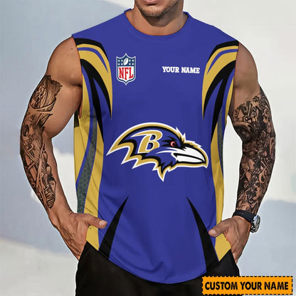 LIMITED EDITION - NEW CUSTOMIZED NFL28 BTR BALTIMORE RAVENS TANKTOP & GYM SHIRT