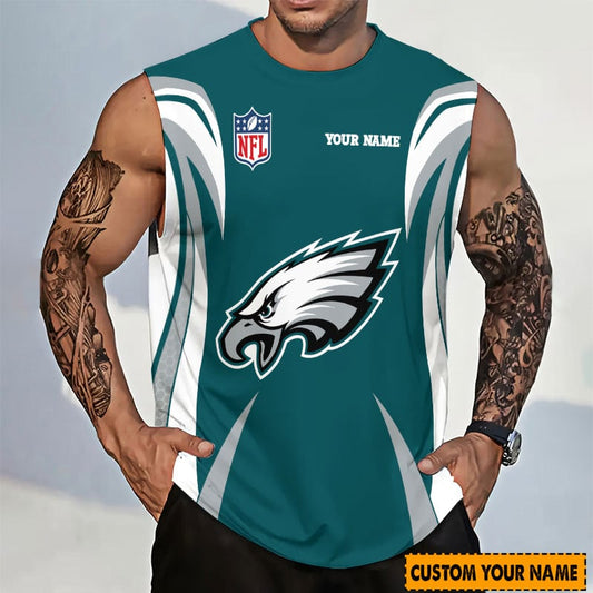 LIMITED EDITION - NEW CUSTOMIZED NFL02 PPE PHILADELPHIA EAGLES TANKTOP & GYM SHIRT