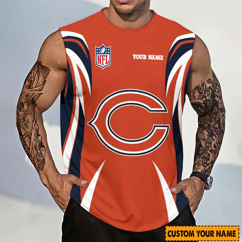 LIMITED EDITION - NEW CUSTOMIZED NFL26 CCB CHICAGO BEARS TANKTOP & GYM SHIRT